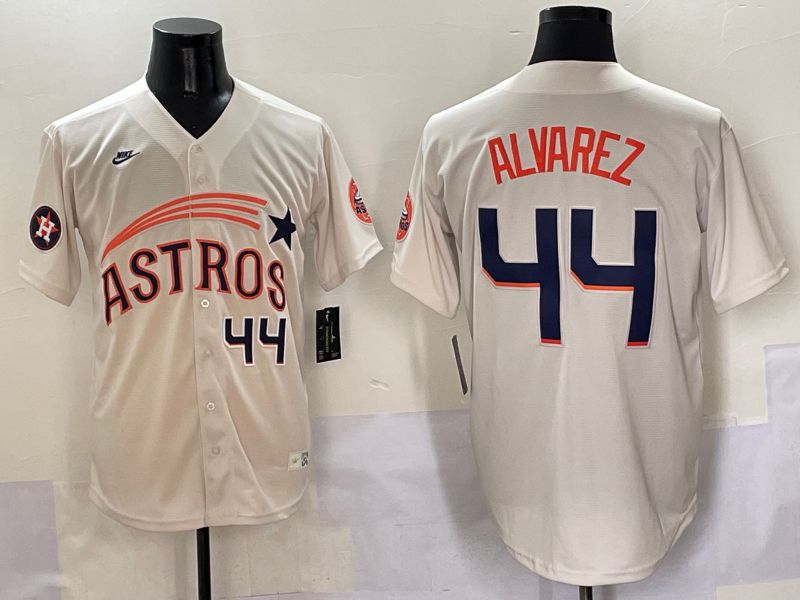 Men Houston Astros #44 Alvarez Cream Five generations Joint Name 2025 Nike MLB Jersey style 5->houston astros->MLB Jersey
